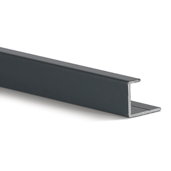 Neptune Aluminium Black Finish 10mm Edge Trim 2.4m image